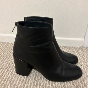 Black leather booties - size 7